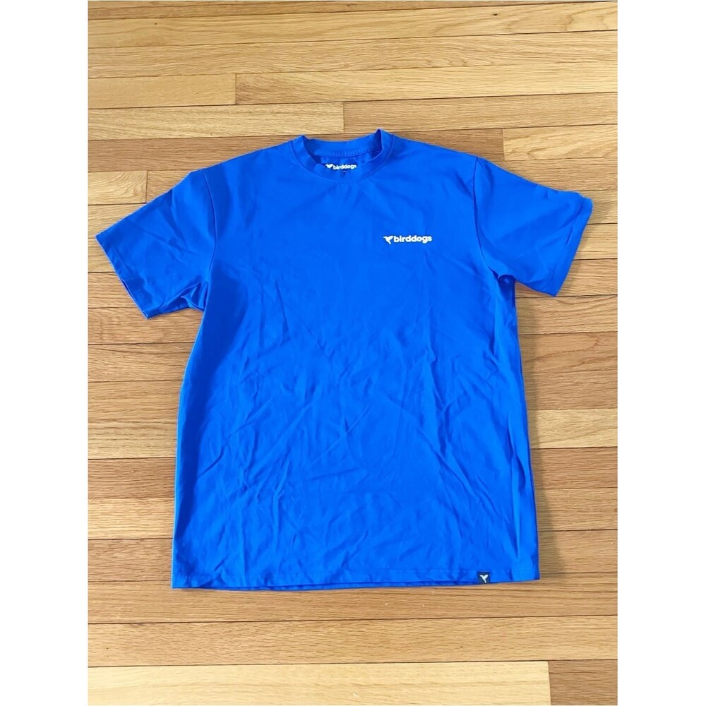 Birddogs Blue Cotton Stretch Logo Floral Summer Tee T-Shirt Medium